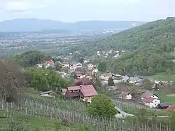 village in a small mountain valley