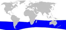 Hector's beaked whale range