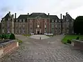 The rebuilt château, main facade; circa 2007.