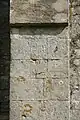 Two sundials on a buttress at St Mary's in Chalgrove, Oxfordshire, England