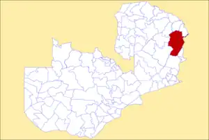 District location in Zambia