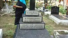 Chandrababu's grave in Quibble Island Cemetery.