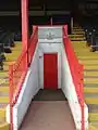 The entrance to the players' changing rooms in the Old Grandstand.