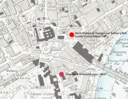 A map with coloured dots marking the proposed locations of stations