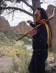 Charles Littleleaf at Smith Rock State Park, Oregon