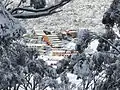 Charlotte Pass Ski Resort from Kosciuszko Road in winter.