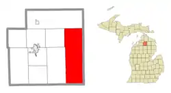 Location within Otsego County