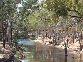 A footbridge of the Avoca River at Charlton, 2005