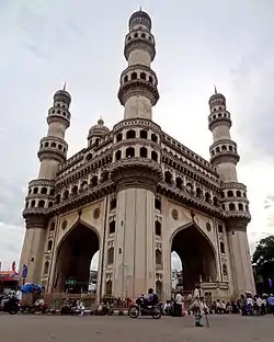 The Charminar, built in the 16th century by the Golconda Sultanate.