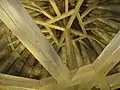 View of the higher part of Timber roof truss