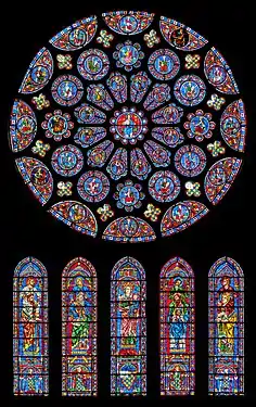 France, Chartres Cathedral, ancient transept window