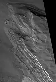 Chasma Boreale streamined feature, as seen by HiRISE.