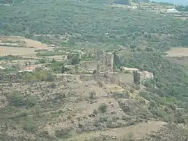 The chateau ruins in Coustaussa