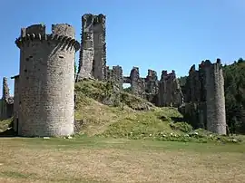 The ruins of the chateau