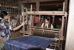 Cham people weave fabrics in Da Phuoc