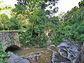 Chautard river with an ancient watermill, in Tourrettes