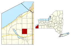 Location within Chautauqua County and New York