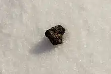 The meteorite fragments are about 10% iron.