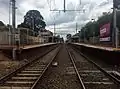 Northbound view from the former Charman Road level crossing in February 2017