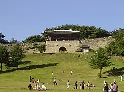 A front view of Sangdangsanseong