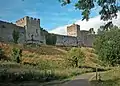 The castle, pictured from the footpath through the Dell, part of the Wye Valley Walk