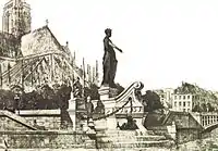 Project for a monument representing the city of Paris behind Notre-Dame-de-Paris.