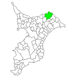 Location of Sawara in Chiba Prefecture