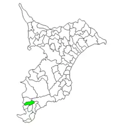 Location of Tomiyama in Chiba Prefecture