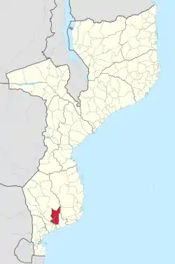 Chibuto District on the map of Mozambique