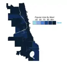 Democratic primary results by ward