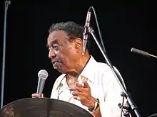 Chico Hamilton appearing at the Charlie Parker Jazz Festival in Tompkins Square Park, New York City, August 26, 2007