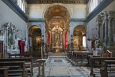 General view of the interior of the church