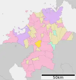 Location of Chikuzen in Fukuoka Prefecture