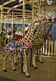 Row of giraffes on the Broad Ripple Park Carousel