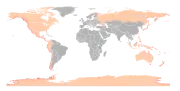 Countries with coastal areas that were at risk (in pink).