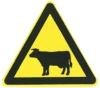 Domestic farm  animals crossing. Actual animal depicted depends on local fauna.