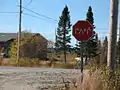 A stop sign in Chisasibi