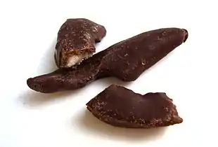 Chocolate coated citrus peel