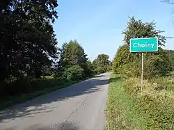 Road sign as you enter the village of Choiny