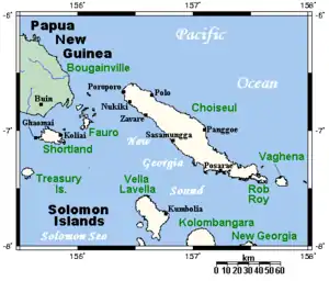 Choiseul and neighbouring islands (Taro not shown)