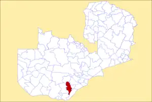 District location in Zambia