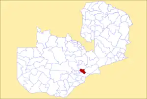 District location in Zambia