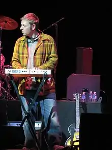 Chris Brown performing in 2007 with the Rheostatics at Massey Hall in Toronto, Ontario