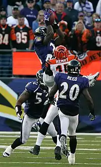 Baltimore makes an interception against Chris Henry (wide receiver)