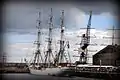 The tall ship Christian Radich, showing her elliptical stern