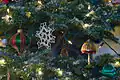 Christmas ornaments hanging on a Christmas Tree