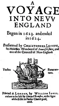 Image 40A Voyage into New England, written by Capt. Christopher Levett to spur interest in his Maine colony (from History of Maine)