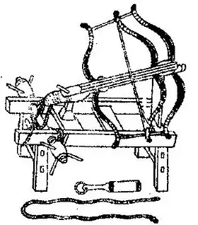 Mounted triple bow crossbow