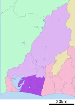 Location of Chūō-ku in  Shizuoka