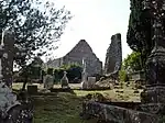 The ruined church and round tower at the old Drumcliff Cemetery